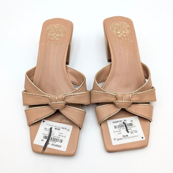 Vince Camuto Selaries Block Heel Slide Sandals Women's Tan Size US6 EU36.5 - Picture 3 of 12
